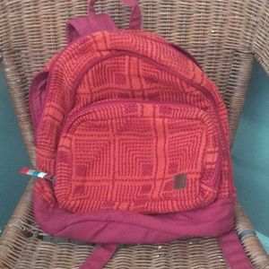 Roxy brand red and orange backpack